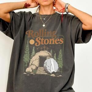 Rolling Stones Easter Tomb T-Shirt Jesus Christ Resurrection Graphic Tee